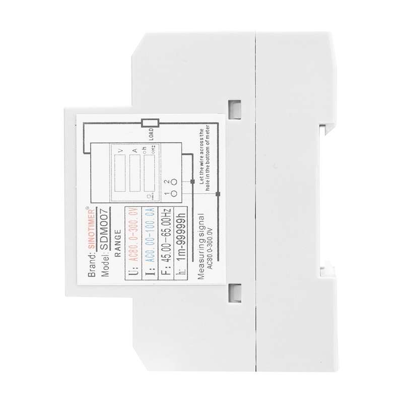 SINOTIMER SDM007 Din Rail AC Voltage Current Totalized Time Frequency Digital Display Meter