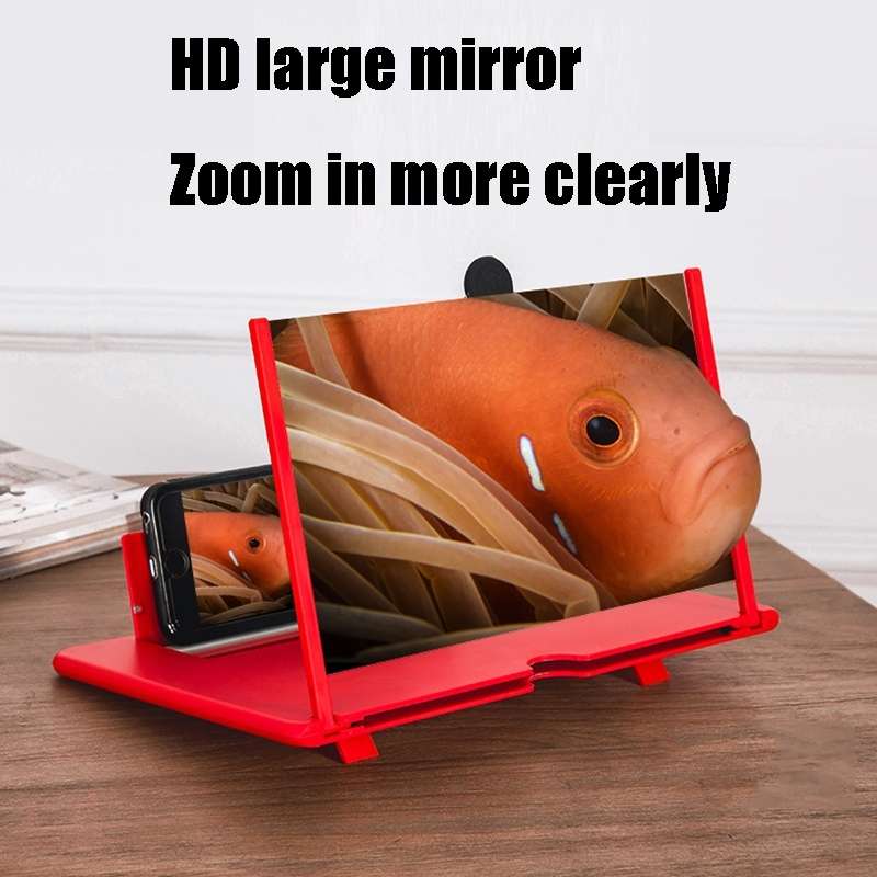Pull-Out Folding Phone Screen Amplifier HD Anti-Blue Light Magnifying Glass, Color: 14-inch-Black