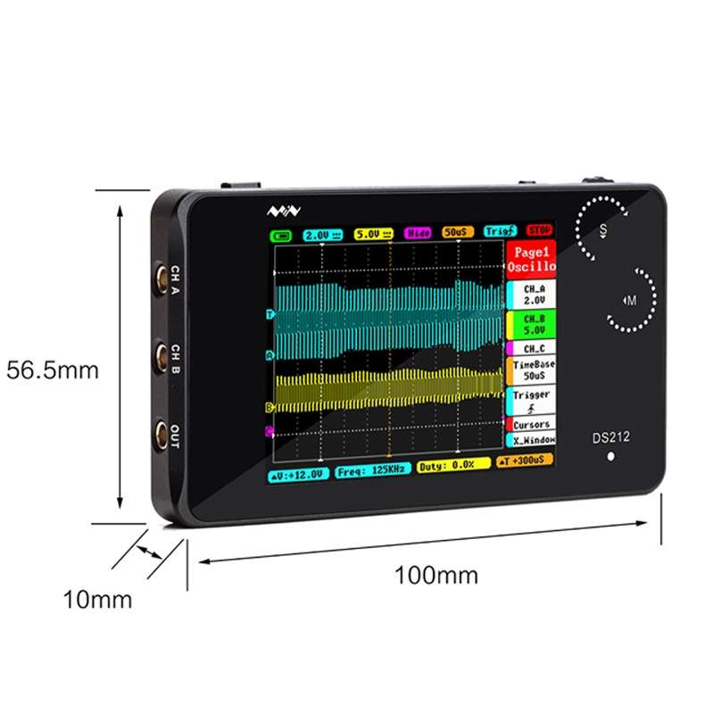 MINIWARE Dual Channel Mini Portable Handheld Digital Storage Oscilloscope, Model: DS212