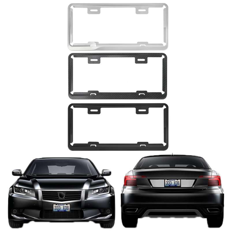 Taiwan Car License Plate Stainless Steel Frame, Specification: Black