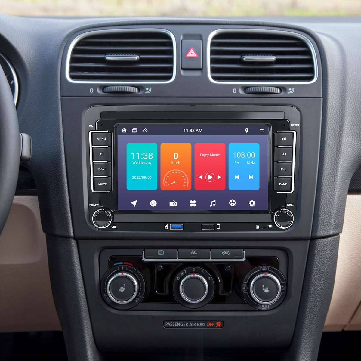 For Volkswagen/Skoda 1+32G Player Large Screen Carplay Android Navigation Reversing Camera Integrate