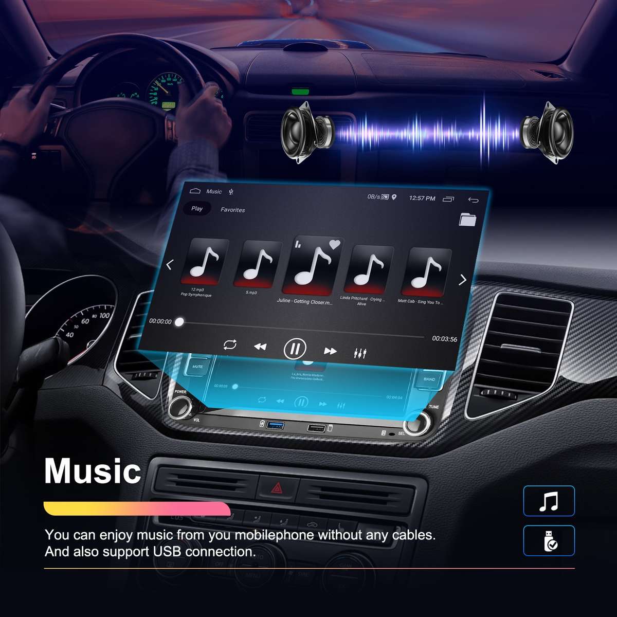 For Volkswagen/Skoda 1+32G Player Large Screen Carplay Android Navigation Reversing Camera Integrate