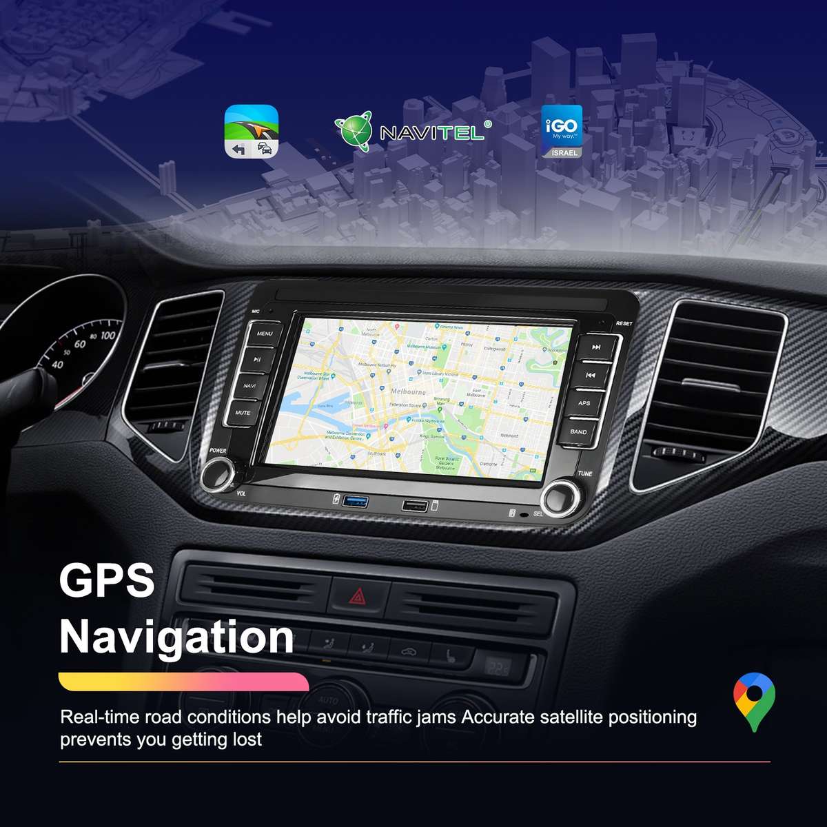 For Volkswagen/Skoda 2+64G Player Large Screen Carplay Android Navigation Reversing Camera Integrate