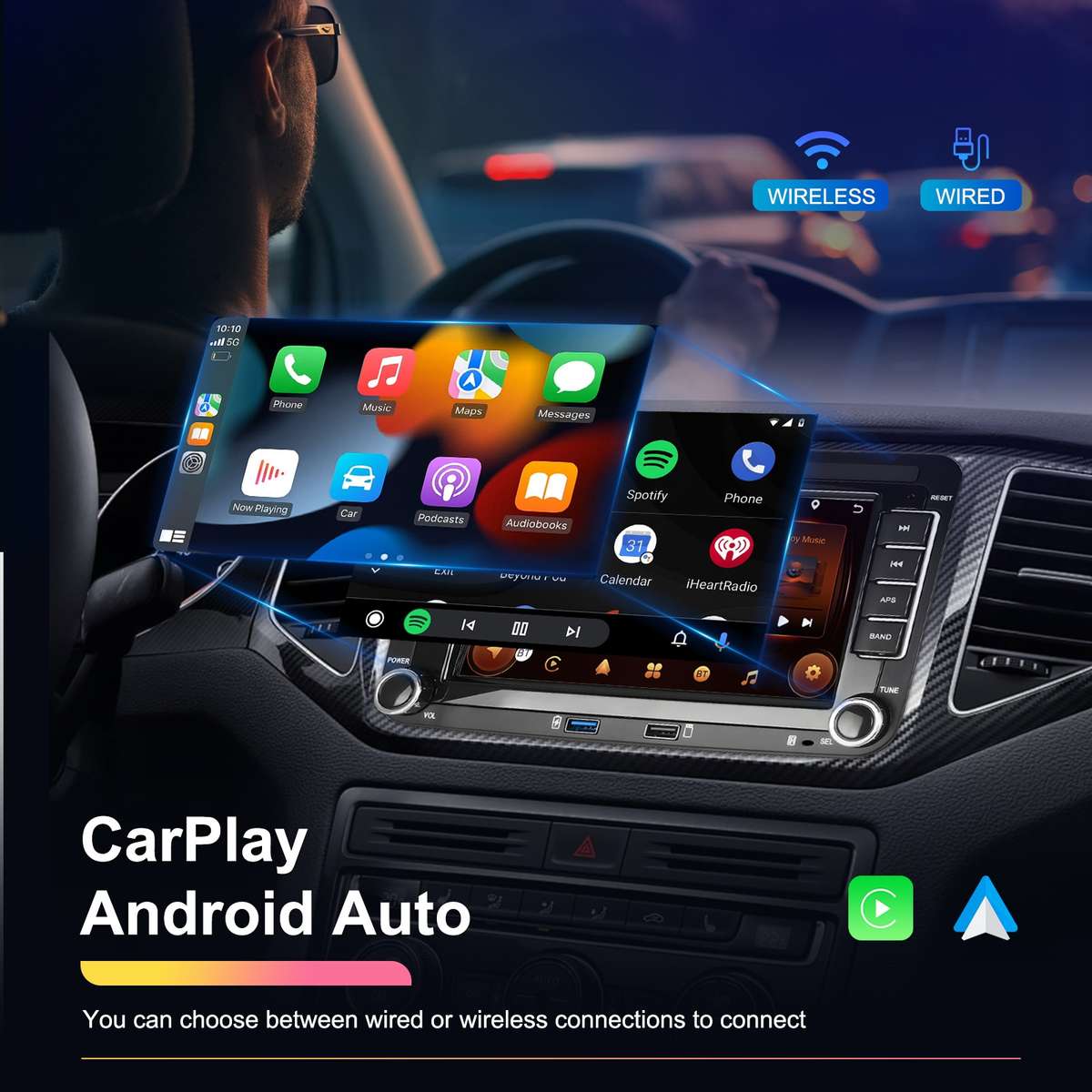 For Volkswagen/Skoda 2+64G Player Large Screen Carplay Android Navigation Reversing Camera Integrate