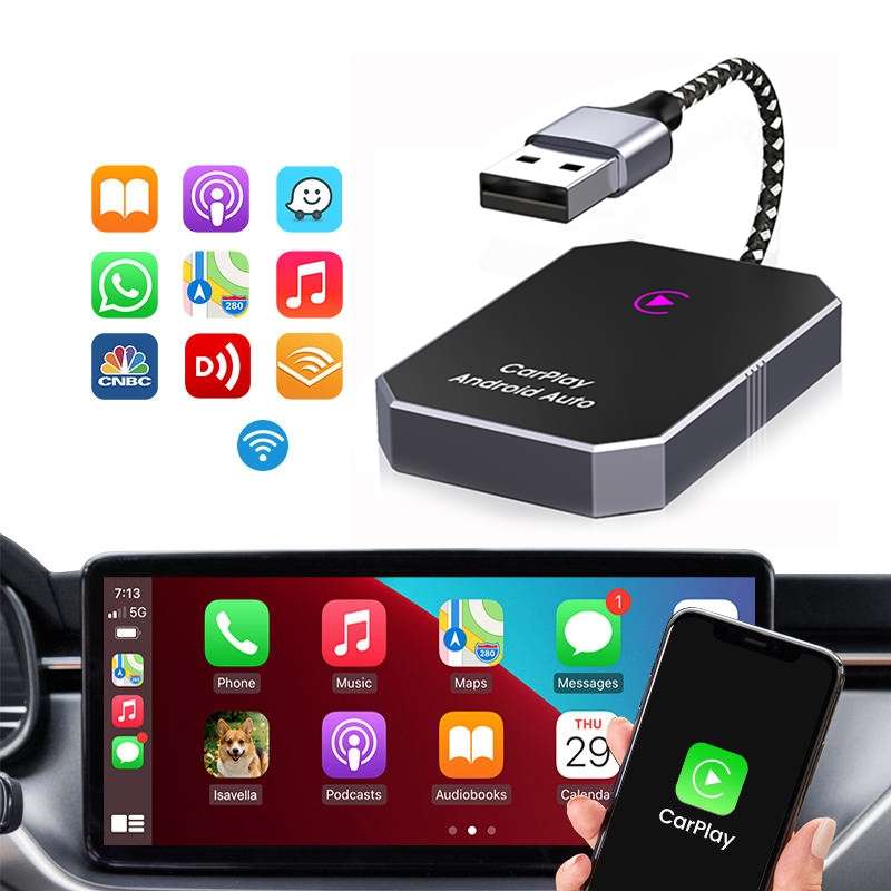 For Android Car Carplay Box Wired to Wireless Bluetooth Adapter