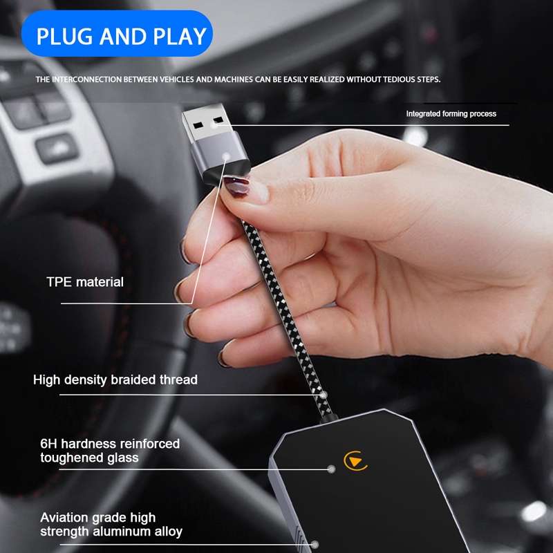 For Android Car Carplay Box Wired to Wireless Bluetooth Adapter