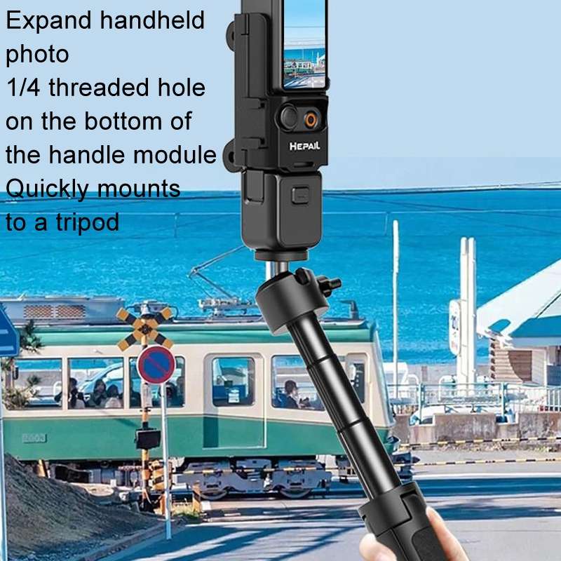 For DJI Osmo Pocket 3 HEPAIL Extended Adapter Protective Bezel Extension Handle Cold Shoe Adapter