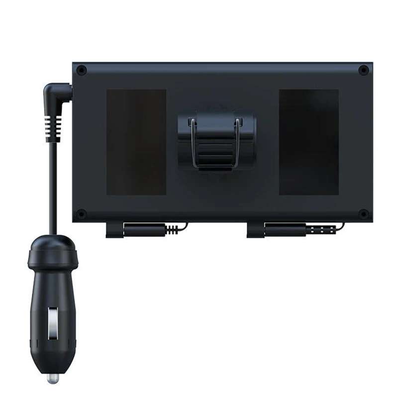 Car Cigarette Lighter Rear Seat Retractable Dual-Wire Charger(Black)