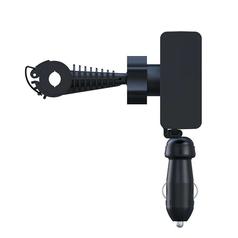 Car Cigarette Lighter Rear Seat Retractable Dual-Wire Charger(Black)