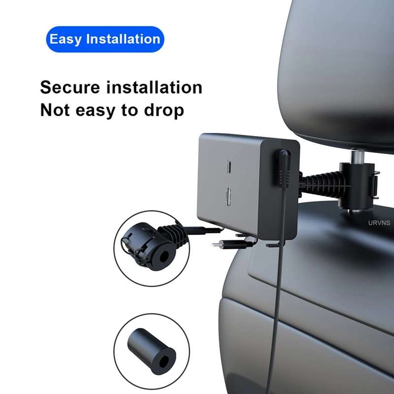 Car Cigarette Lighter Rear Seat Retractable Dual-Wire Charger(Black)