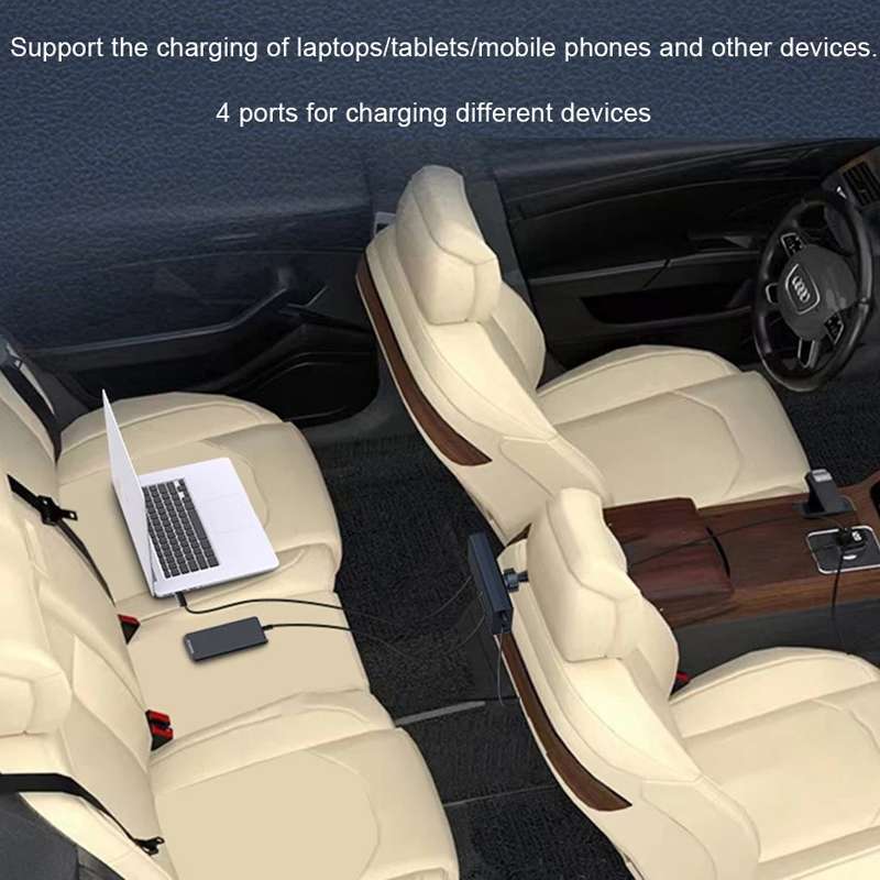 Car Cigarette Lighter Rear Seat Retractable Dual-Wire Charger(Black)