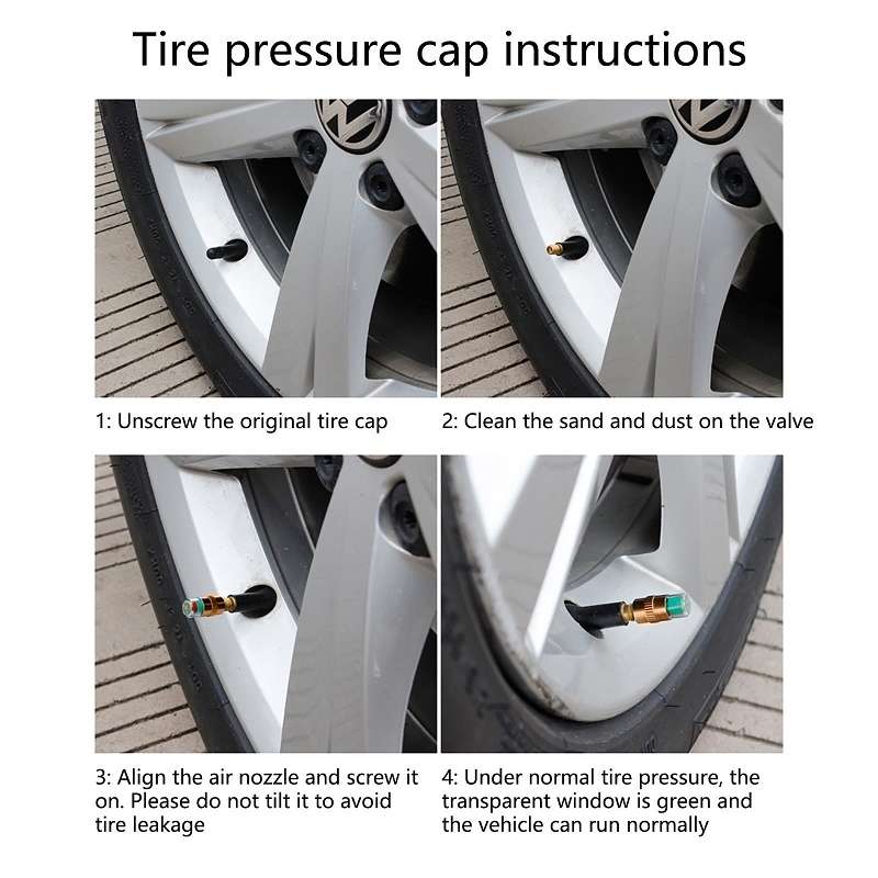 2.4BAR Vehicle Tire Pressure Monitoring Warning Cap, Specification: Brass Core