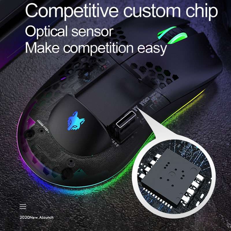 XUNSVFOX XYH80 Hollow Hole Rechargeable Wireless Gaming Mouse RGB Light Computer Office Mouse(White)