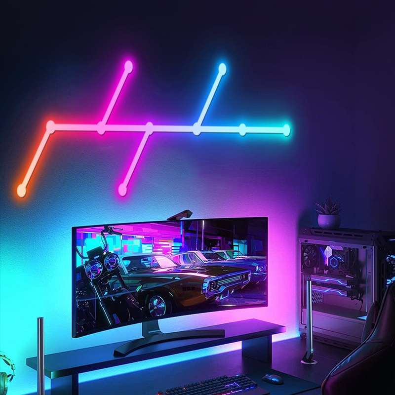 JSK-P22 5V Bluetooth RGB Stitching Light E-Sports Atmosphere Decorative Lamp, Style: 6 Sections+USB