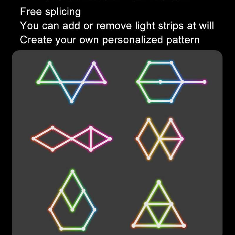 JSK-P22 5V Bluetooth RGB Stitching Light E-Sports Atmosphere Decorative Lamp, Style: 6 Sections+USB