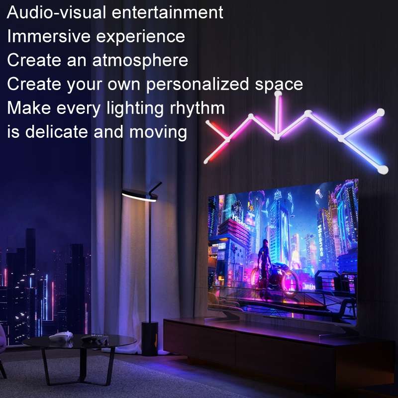JSK-P22 5V Bluetooth RGB Stitching Light E-Sports Atmosphere Decorative Lamp, Style: 6 Sections+USB