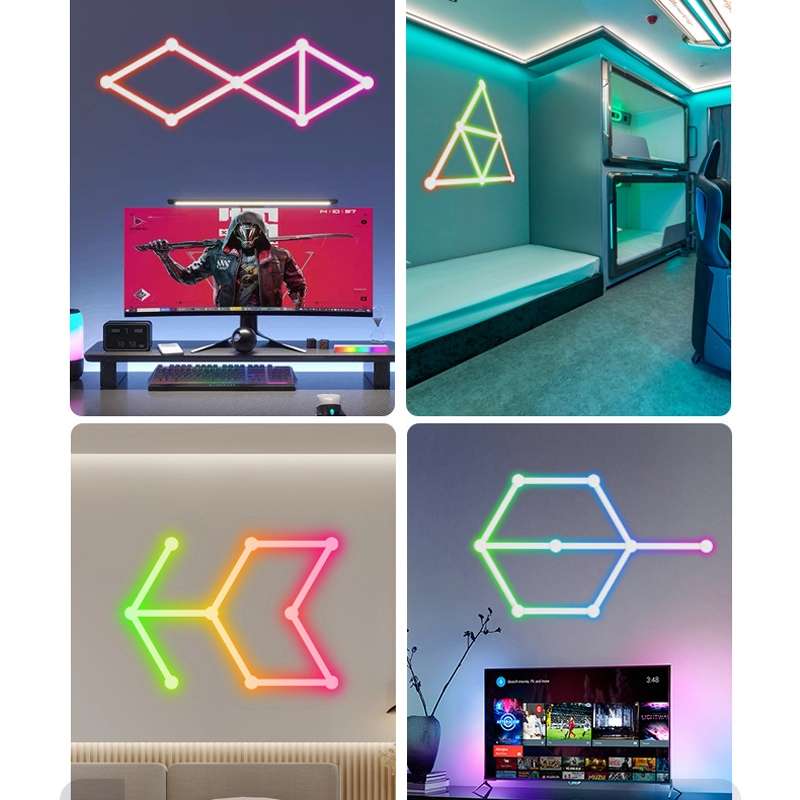 JSK-P22 5V Bluetooth RGB Stitching Light E-Sports Atmosphere Decorative Lamp, Style: 6 Sections+USB