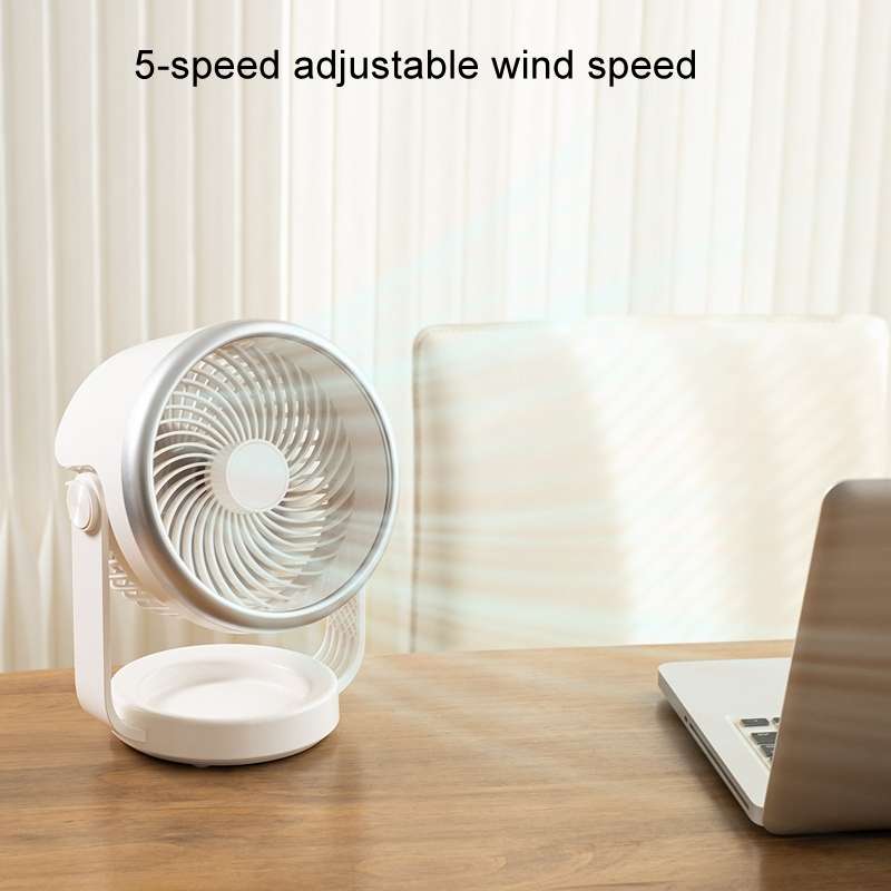 Air Circulating Fan USB Charging Desktop Quiet Fan(White)