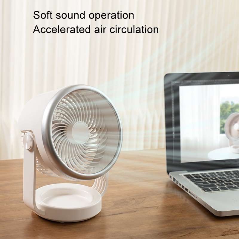 Air Circulating Fan USB Charging Desktop Quiet Fan(White)