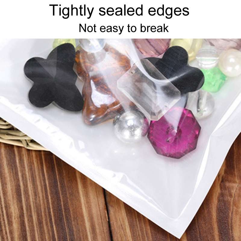 10 x 18cm 100pcs Pearlescent Film Packaging Ziplock Bag Translucent Plastic Self-Sealing Bags