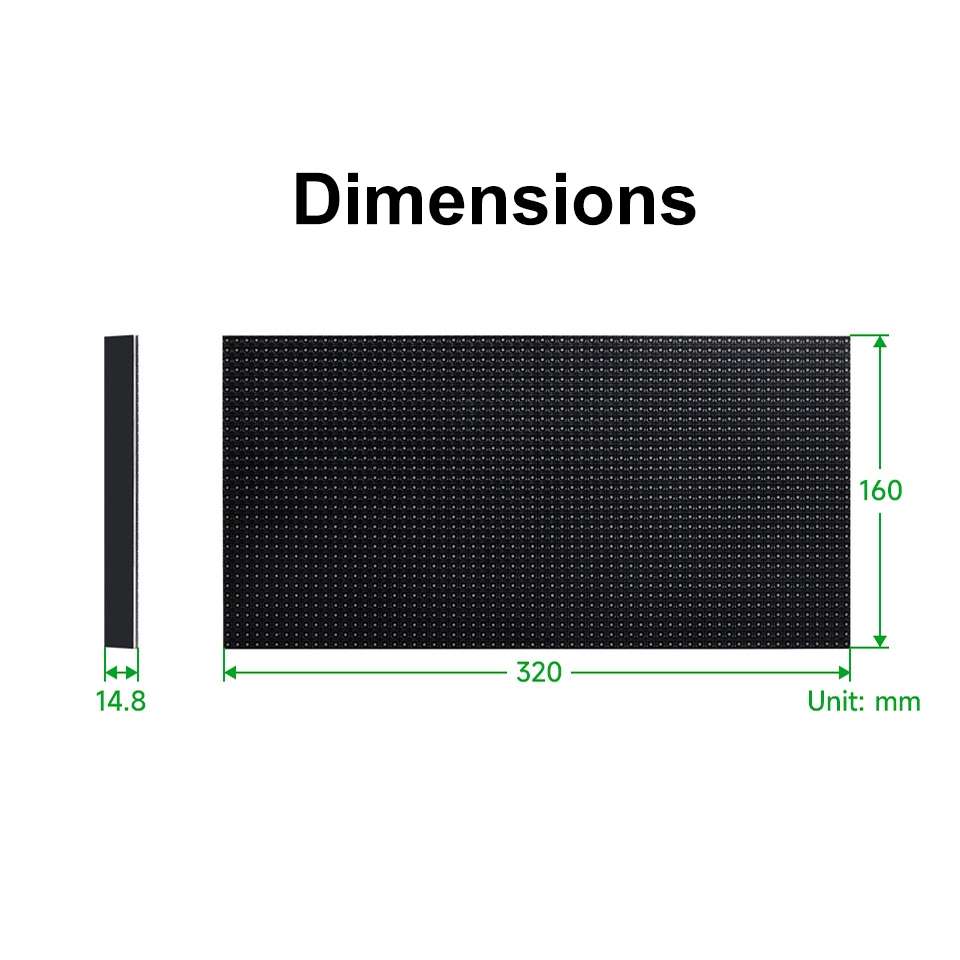 Waveshare RGB Full-color LED Matrix Panel, 5mm Pitch, 64x32 Pixels, Adjustable Brightness(25848)