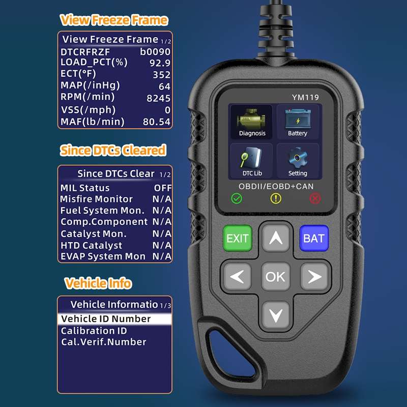 Car Engine Fault Error Code Detection Battery Detector