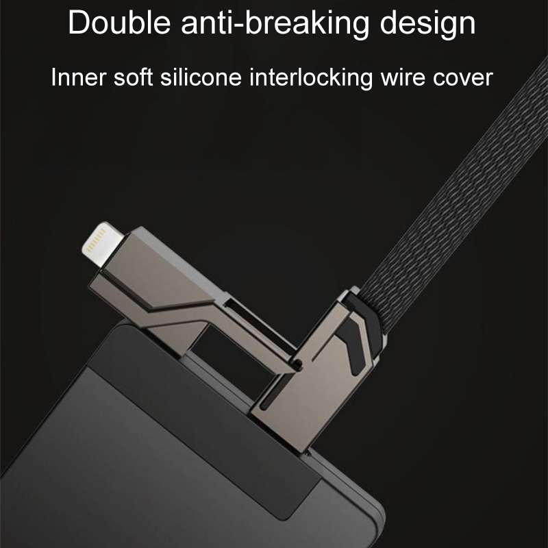Mechatronic 4 In 1 Charging Cable Cell Phone Fast Charging Data Cords, Length: 1m(Silver Gray)