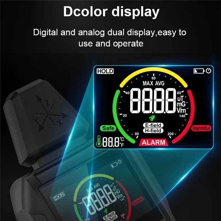 MESTEK EMF01 Electromagnetic Radiation Detector Highly Sensitive 3-Axis Sensing Probe