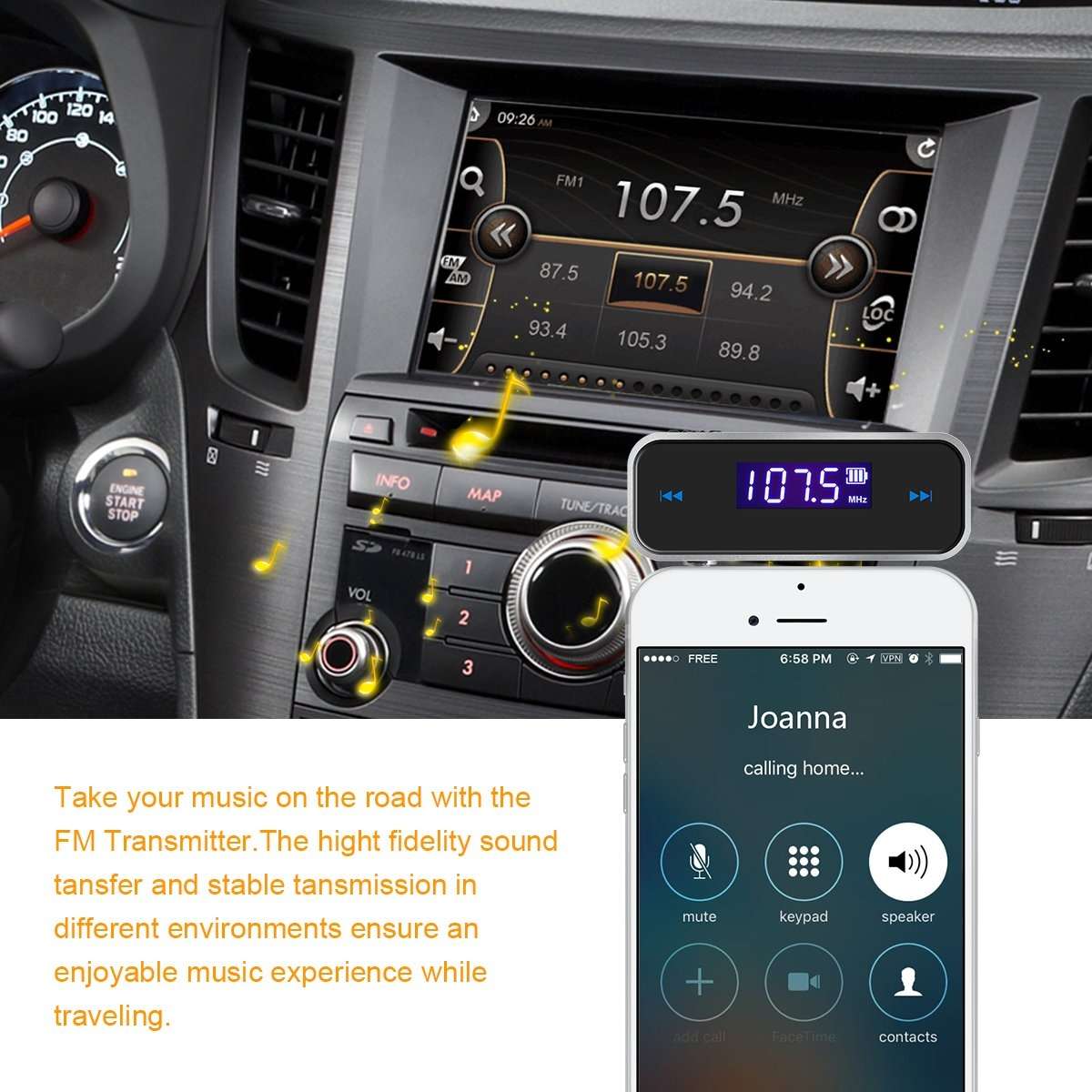 FM-01 3.5mm Music Audio FM Transmitter Mini Wireless Car MP3 Player