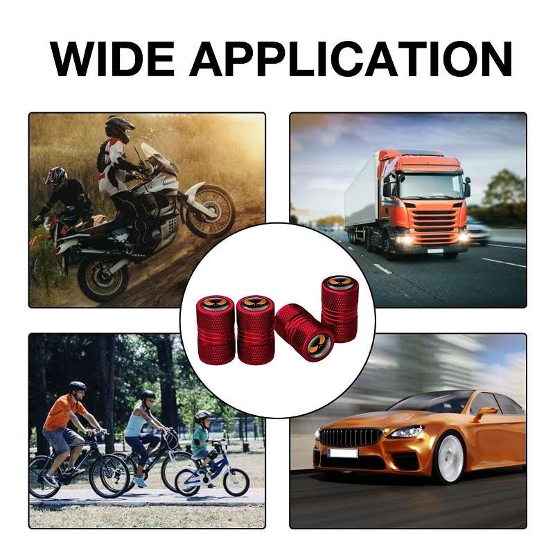 4pcs /Set Lantern Ghost Head Tire Modified Valve Cap(Red)