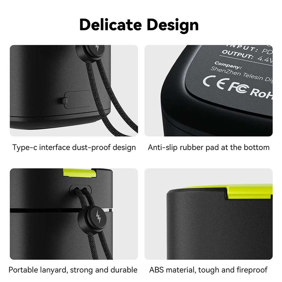 TELESIN GP-FCK-B11 Fast Charged Battery Storage Charging Box For GoPro H ... (Single Charging Box)