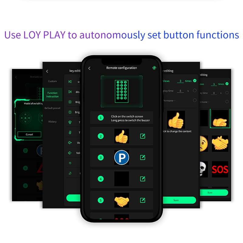 HI.GROOM Car LED Customized Pixel Emoticon Lights Bluetooth Remote Control Interactive AI Screen, St