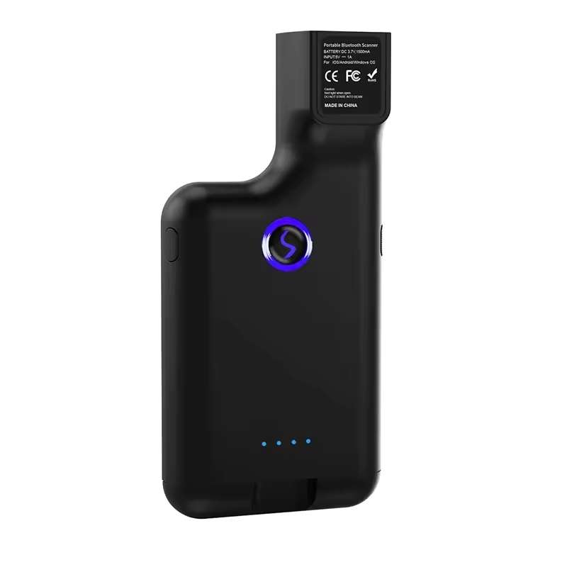 1D Bluetooth Barcode Scanner Wireless Back Clip Phone Barcode Reader