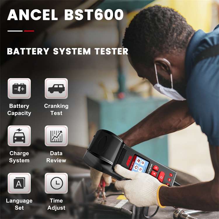 ANCEL 12V/24V Printer-Type Car Battery Tester Battery Power CCA Internal Resistance Life Detector(BS