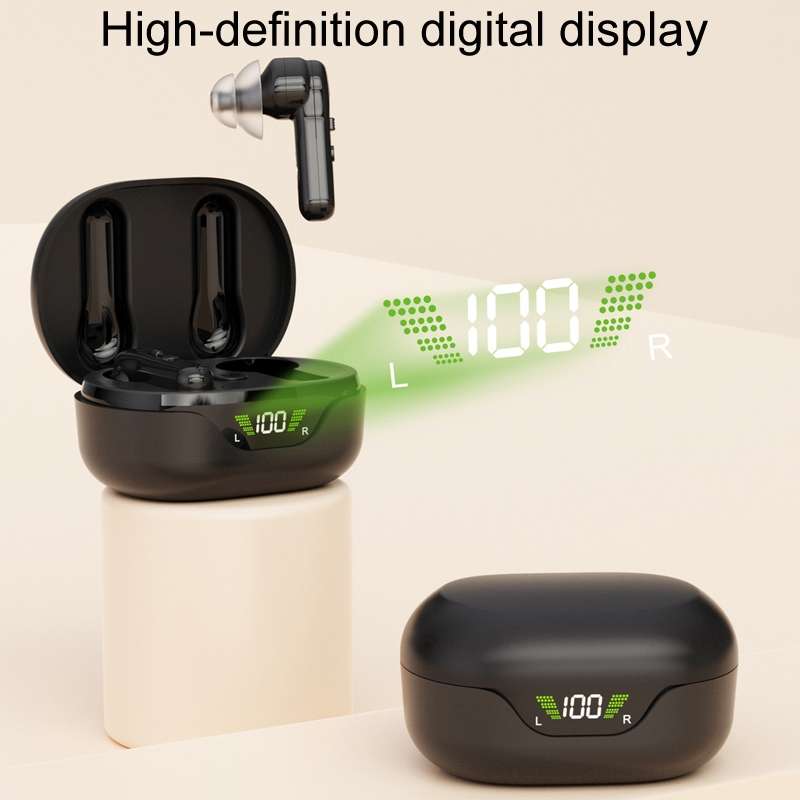 1pair Rechargeable In-Ear Hearing Aid Elderly Sound Amplifier(Black)