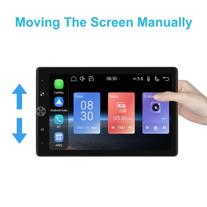 10.4 Inch MP5 Single Butt Vertical Screen Manual Rotation Android Navigation With Wireless Carplay B