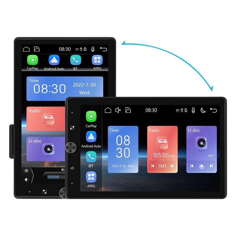 10.4 Inch MP5 Single Butt Vertical Screen Manual Rotation Android Navigation With Wireless Carplay B