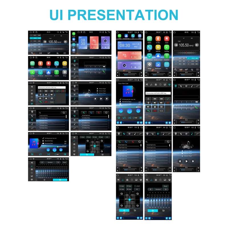 10.4 Inch MP5 Single Butt Vertical Screen Manual Rotation Android Navigation With Wireless Carplay B