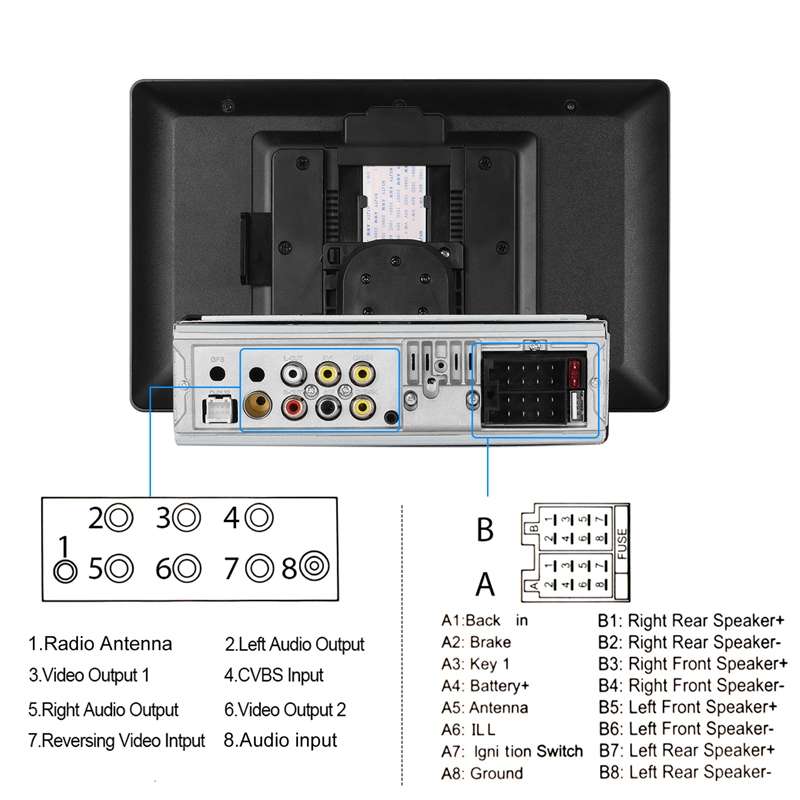 10.4 Inch MP5 Single Butt Vertical Screen Manual Rotation Android Navigation With Wireless Carplay B