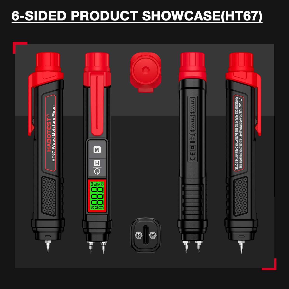HABOTEST Wood Moisture Content Rapid Tester