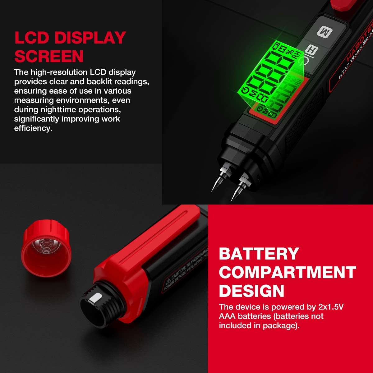 HABOTEST Wood Moisture Content Rapid Tester