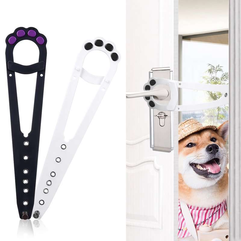 31 x 7cm Pet Entry And Exit Fence Cats And Dogs No-Punch Fixed Bracket Latch(Black)