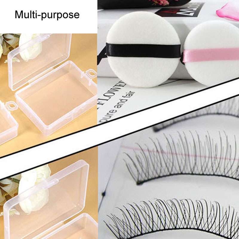10pcs Rectangle Plastic Transparent Storage Box With Lid Dustproof Earring Ring Jewelry Storage Bo