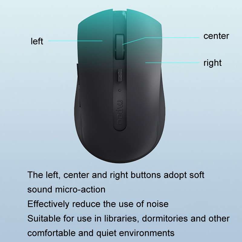 Rapoo M350G Bluetooth/2.4G Wireless Mouse Office Desktop Laptop Mute Mouse(Dark Gray)