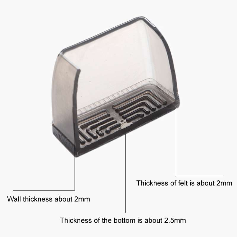 4pcs / Set Thickened Wear-Resistant Table And Chair Leg Covers House ... Medium Square Transparent