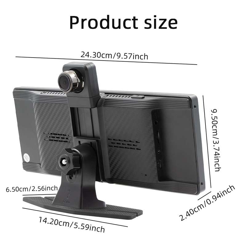 Car Bluetooth Portable DVR Monitor Support Carplay/Android Auto, Specifications: Display