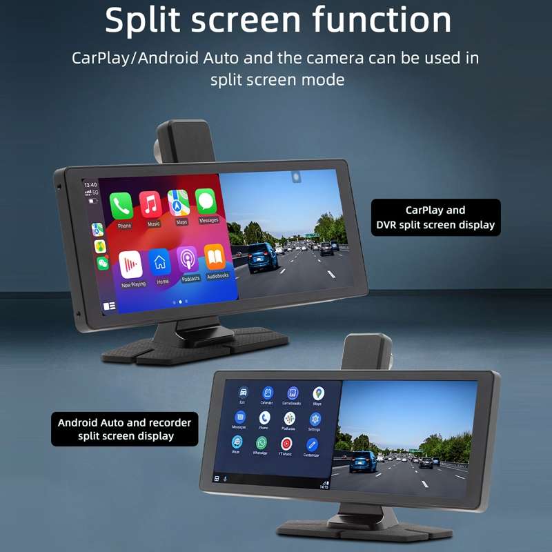 Car Bluetooth Portable DVR Monitor Support Carplay/Android Auto, Specifications: Display