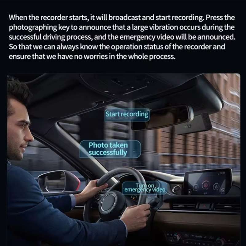 Mobile Phone WIFI Interconnection 2K Ultra-Clear Night Vision Hidden Driving Recorder, Version: U...