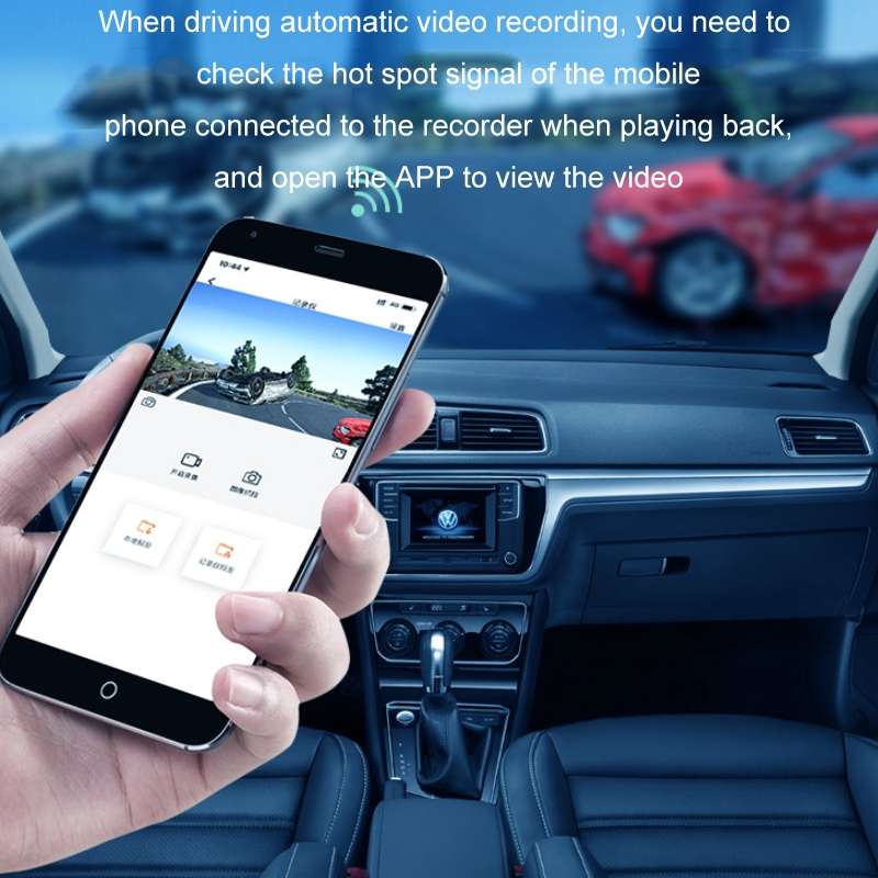 WIFI Mobile Phone 2K Ultra-Clear 360-Degree Rotating Driving Recorder, Version: Step-down Line(No TF