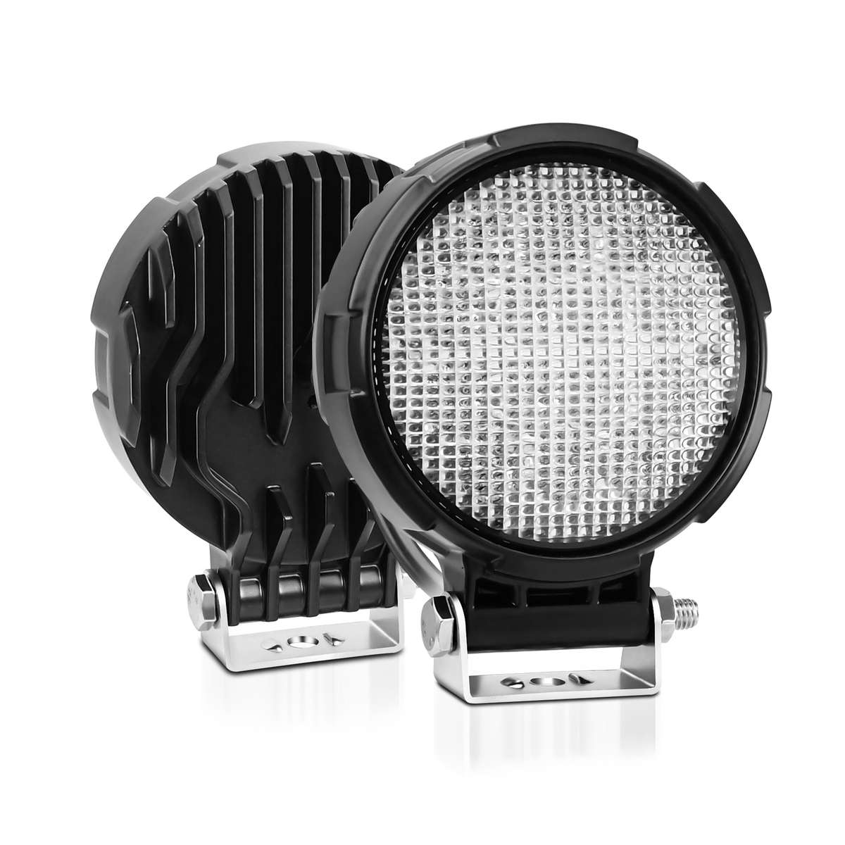 14W 9-30V Floodlight Mixed Luminous 4 Inch Round Work Light With Wire Set(X2)